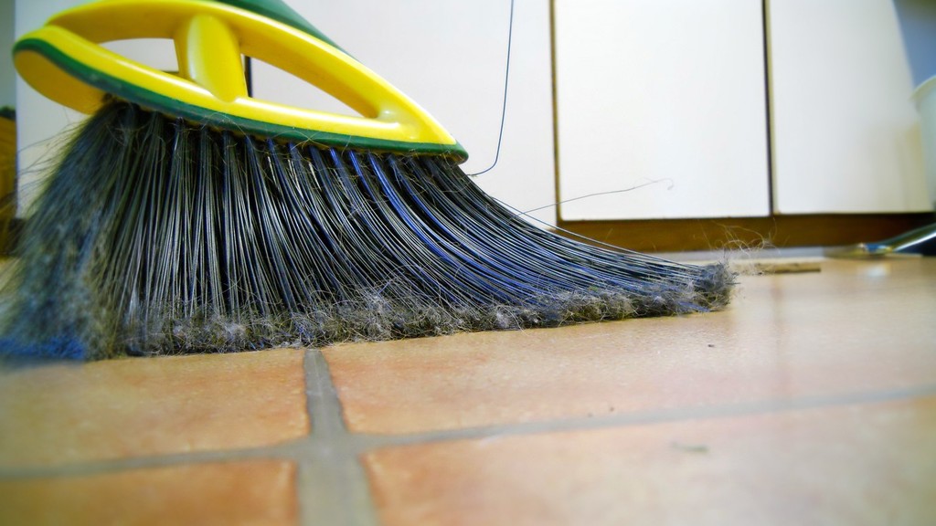 Broom Safety Precaution in floor